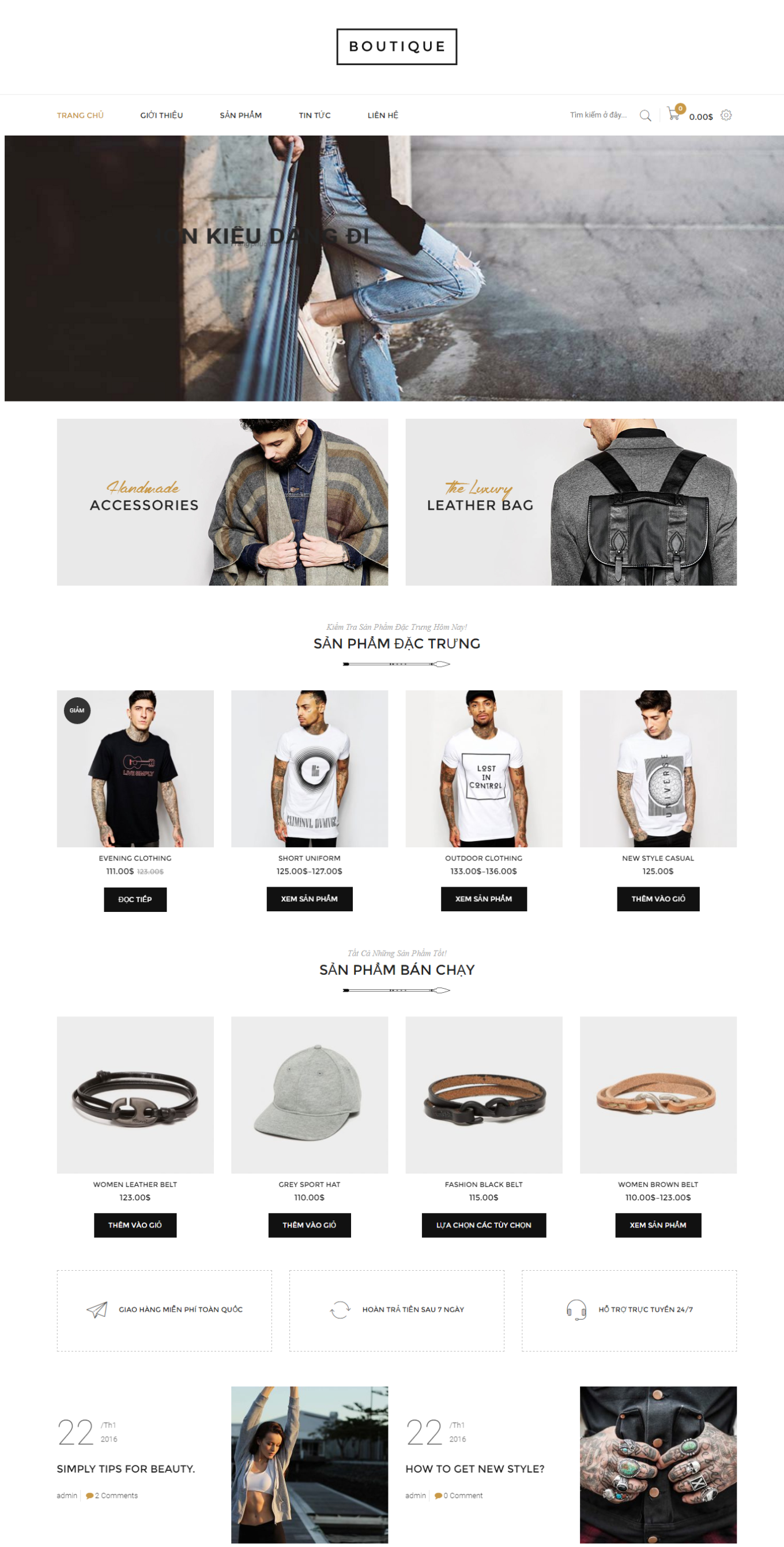 Mẫu website bán hàng thời trang - Boutique4