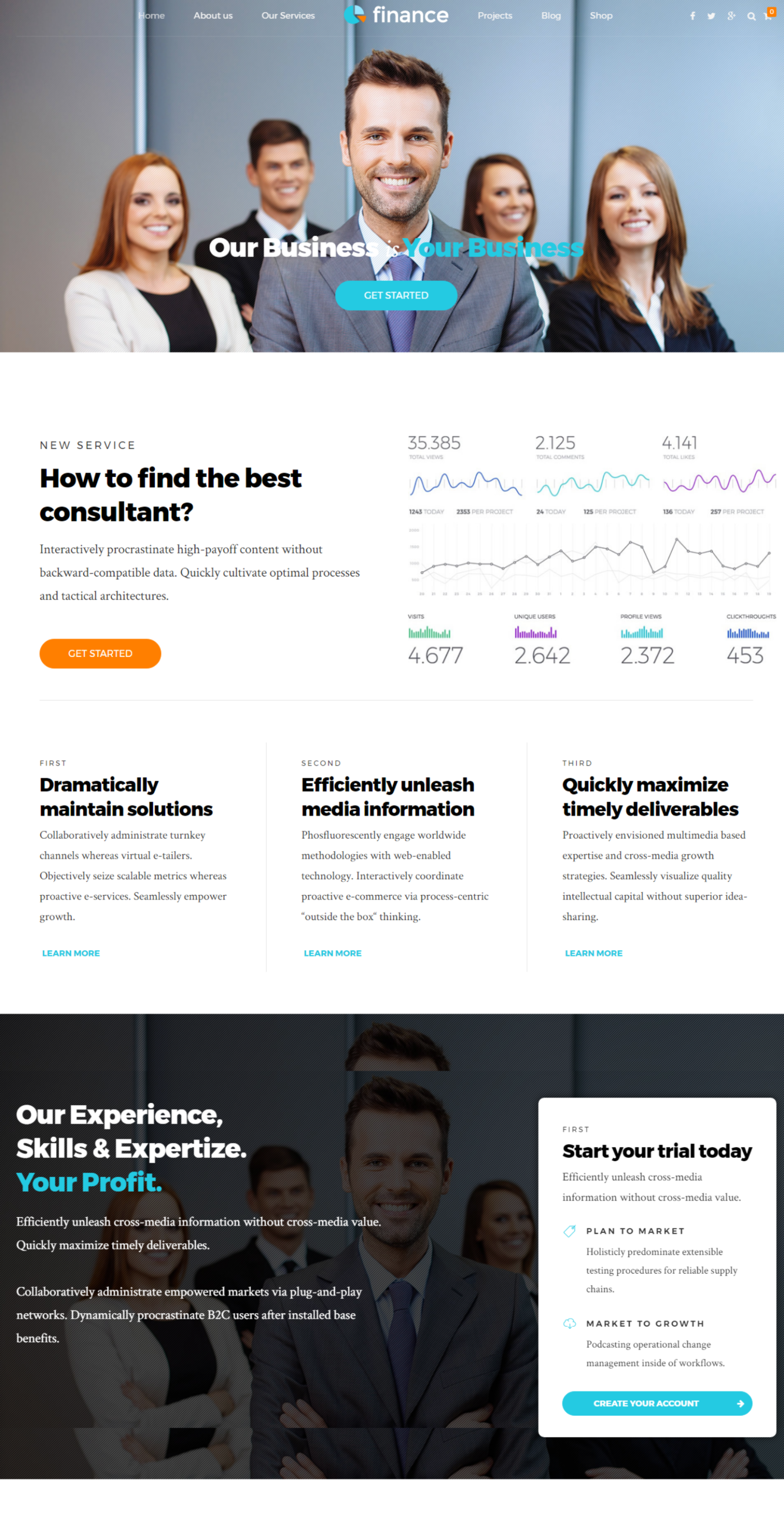 Mẫu website tài chính – finance