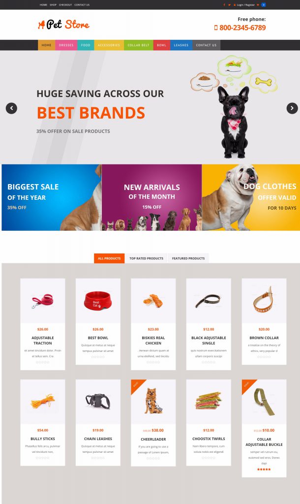 Mẫu website Thú cưng – Petshop – Pets Store