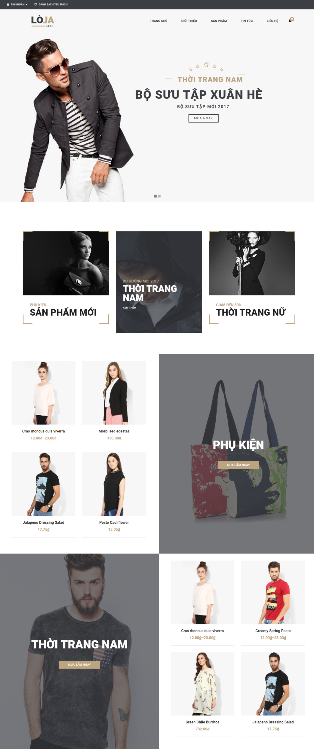 MẪU WEBSITE- THỜI TRANG – LOJA2