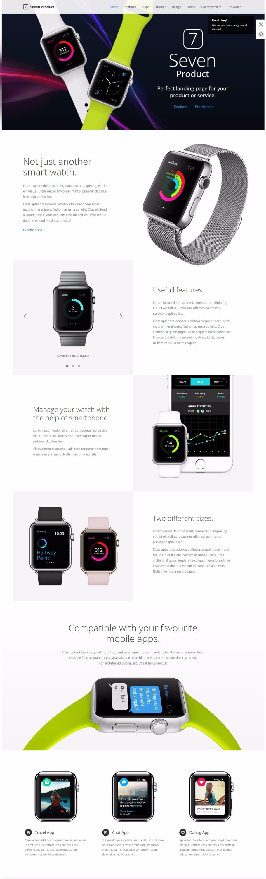 Mẫu website bán hàng đồng hồ công nghệ – The 7- Product