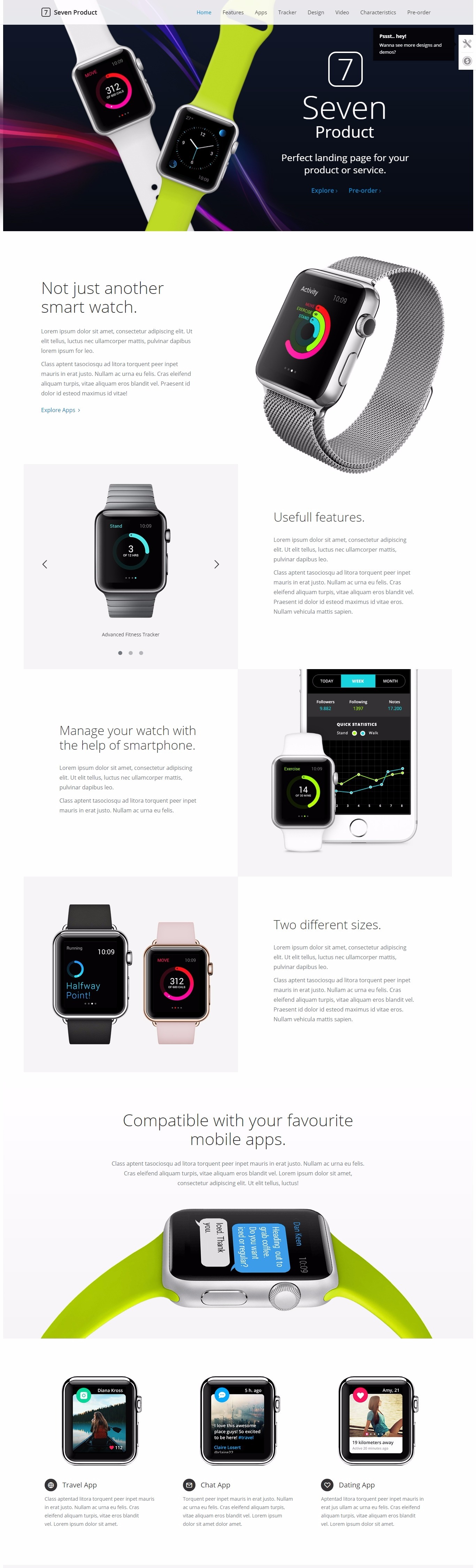 Mẫu website bán hàng đồng hồ công nghệ - The 7- Product