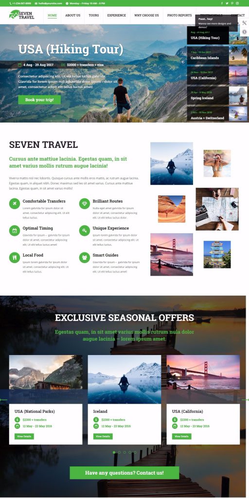 Mẫu website MẪU WEBSITE DỊCH VỤ – DU LỊCH – THE7 – TRAVEL AGENCY