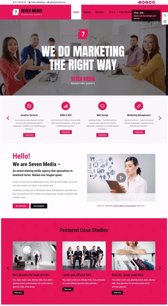MẪU WEBSITE DỊCH VỤ – MARKETING – THE7 – MARKETING AGENCY