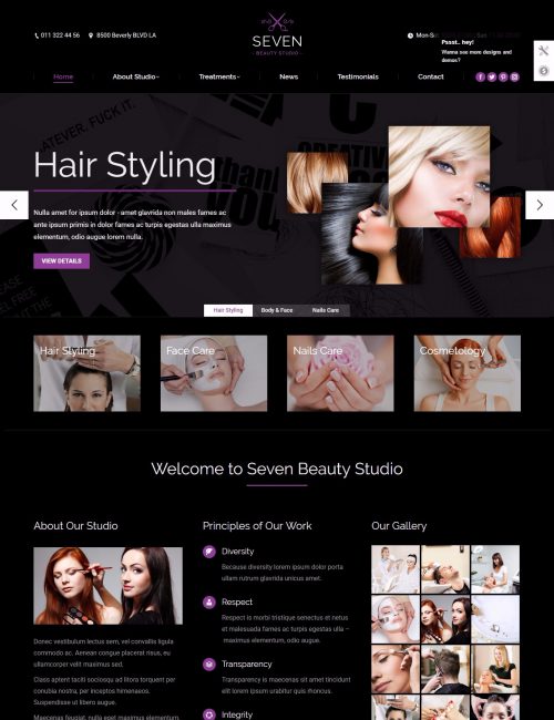 Mẫu Website dịch vụ - The7 - Beauty Studio