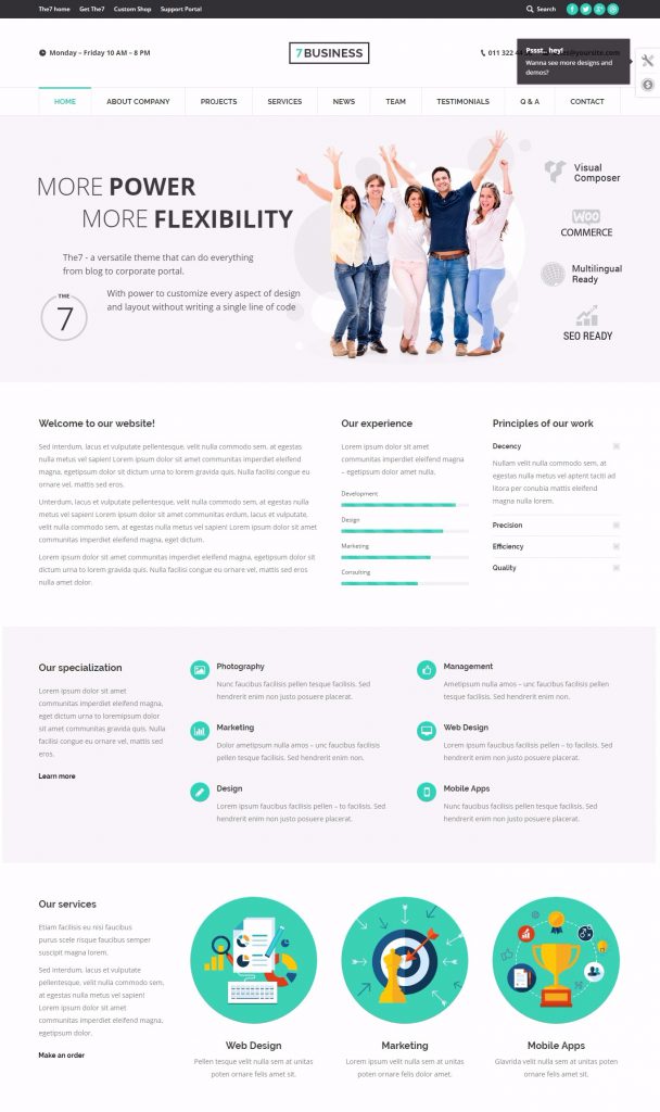 Mẫu website MẪU WEBSITE GIỚI THIỆU CÔNG TY – THE7 – BUSINESS