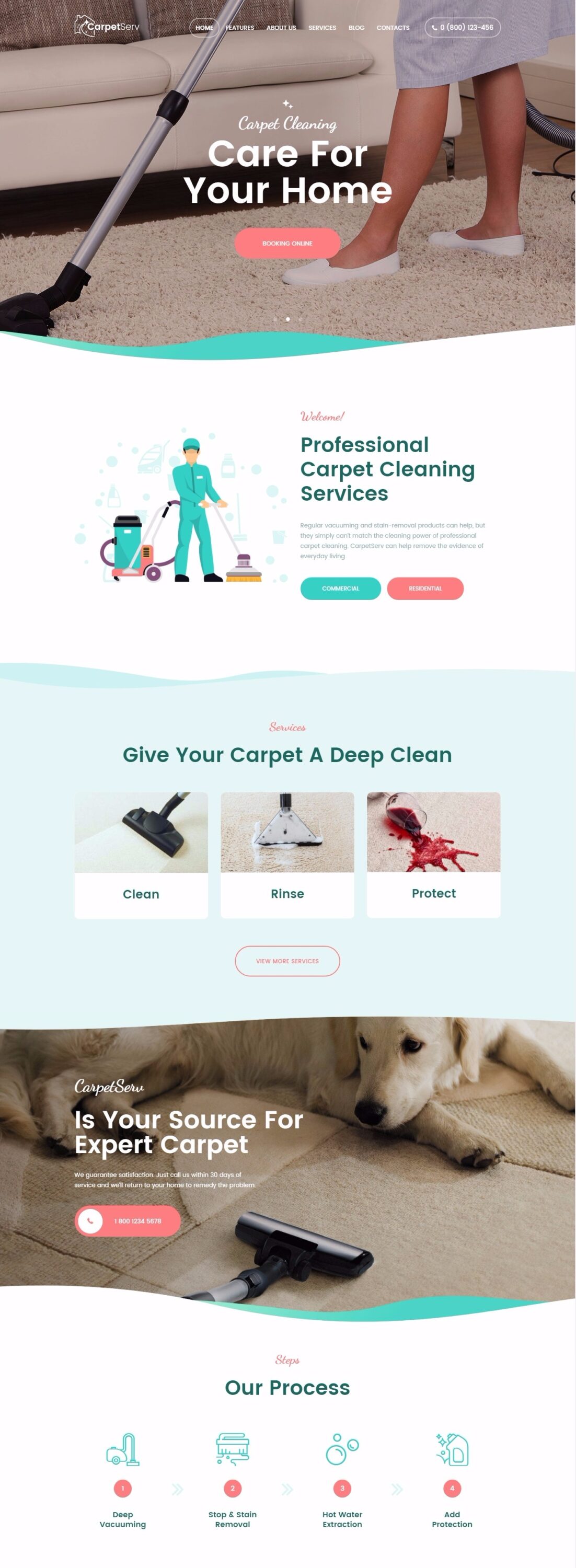 MẪU WEBSITE GIỚI THIỆU DỊCH VỤ – CARPETSERV