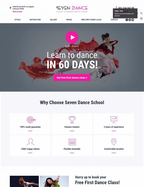 MẪU WEBSITE THỂ THAO, PHÒNG TẬP THỂ DỤC -THE7 - DANCE SCHOOL