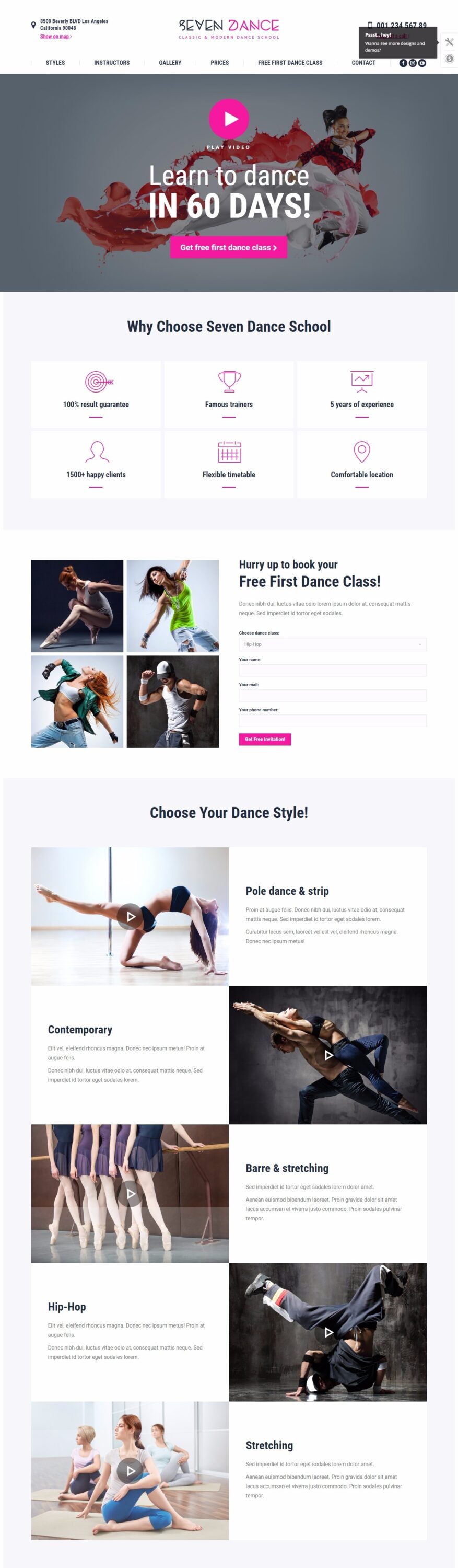 MẪU WEBSITE THỂ THAO, PHÒNG TẬP THỂ DỤC -THE7 – DANCE SCHOOL