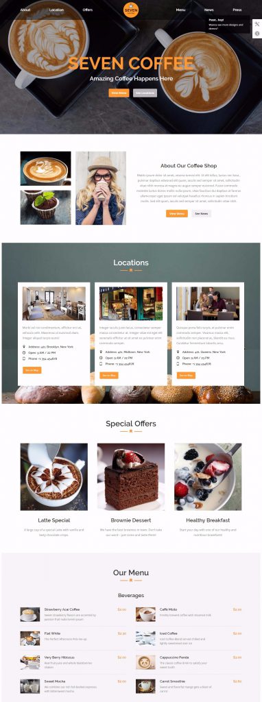 MẪU WEBSITE QUÁN CAFE – THE 7 – SHOP COFFE