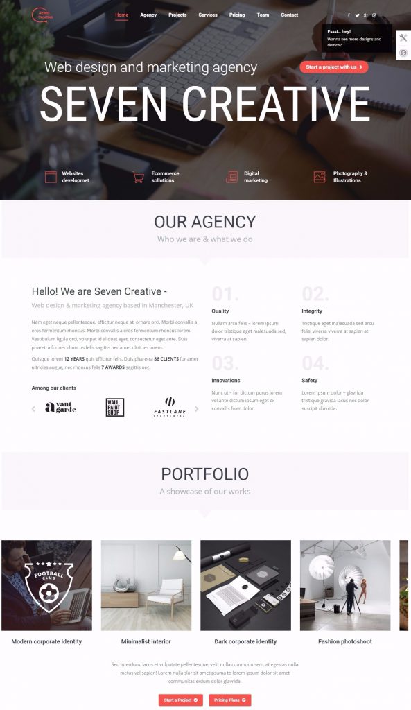 Mẫu website MẪU WEBSITE DỊCH VỤ – QUẢNG CÁO – THE7 – CREATIVE AGENCY