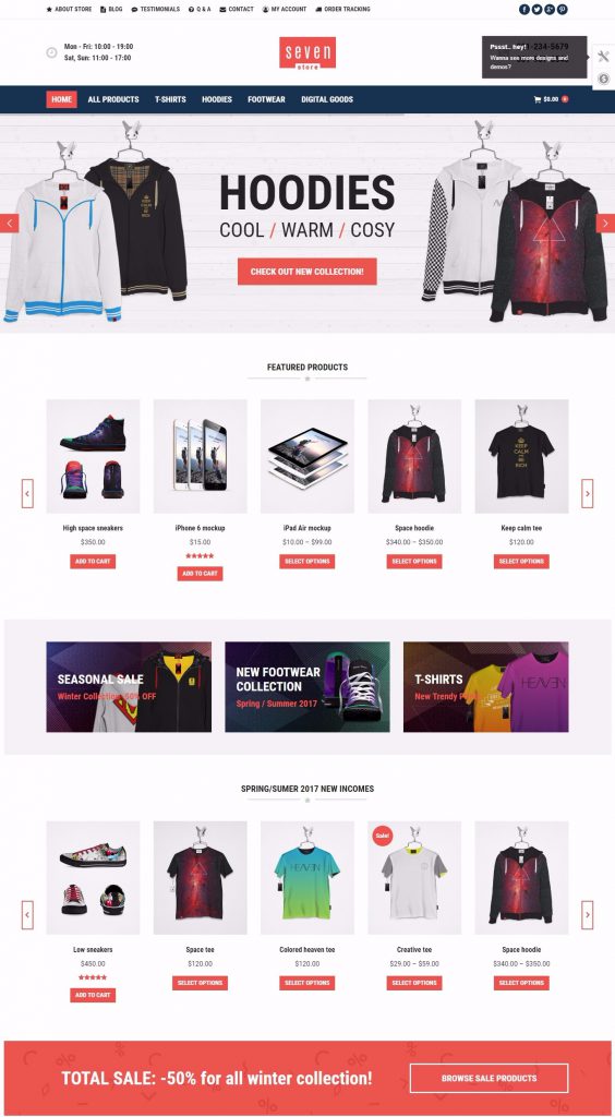 Mẫu website MẪU WEBSITE THỜI TRANG SHOP – THE7 – WOOCOMERCE