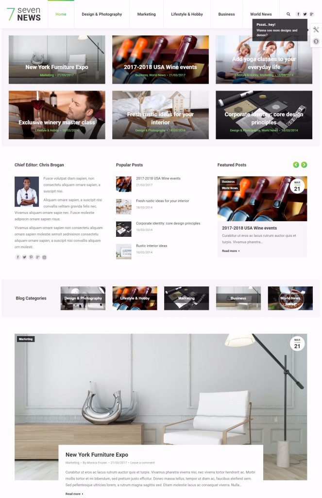 Mẫu website MẪU WEBSITE TIN TỨC -THE7 – BLOG & NEWS