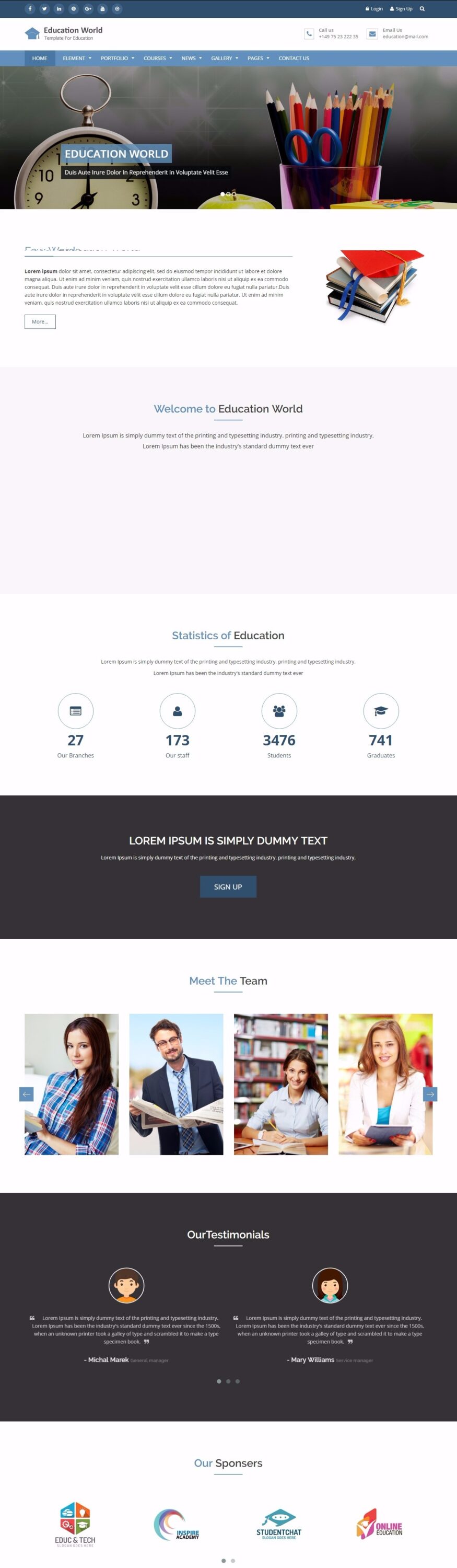 MẪU WEBSITE GIÁO DỤC – EDUCATIONWORLD