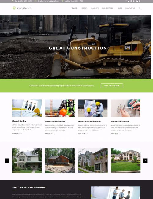 Mẫu website bán hàng dụng cụ xây dựng - construct
