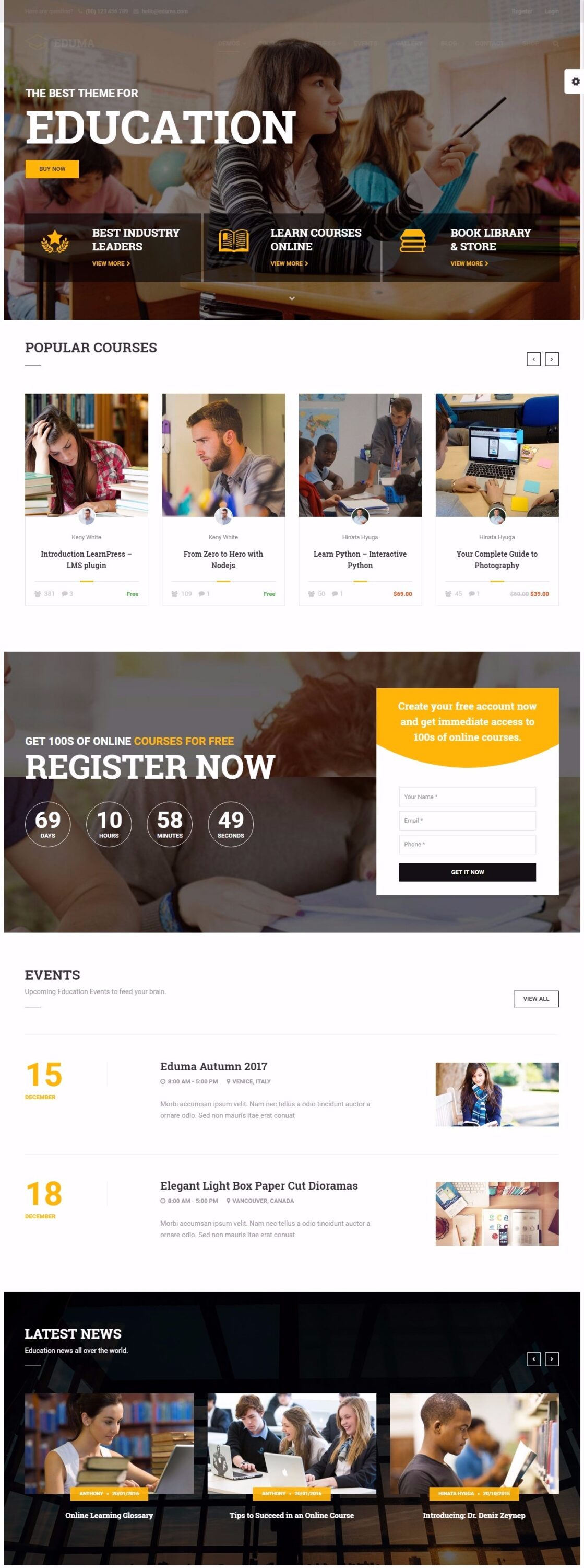 MẪU WEBSITE GIÁO DỤC – EDUMA