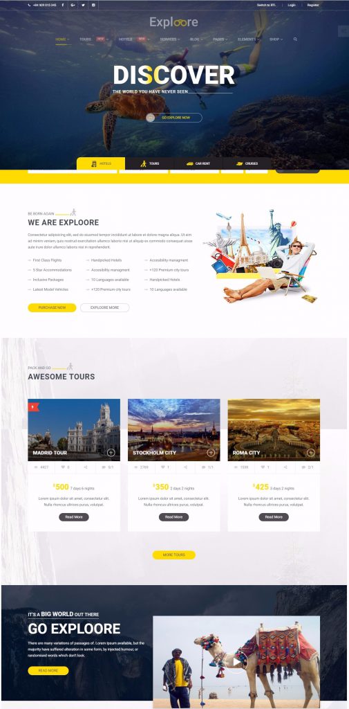 Mẫu website MẪU WEBSITE DỊCH VỤ – DU LỊCH – exploore