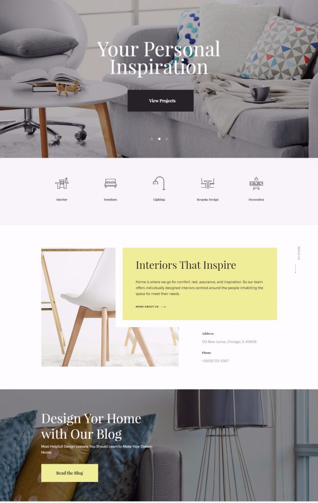 Mẫu website bán hàng nội thất – Gravity