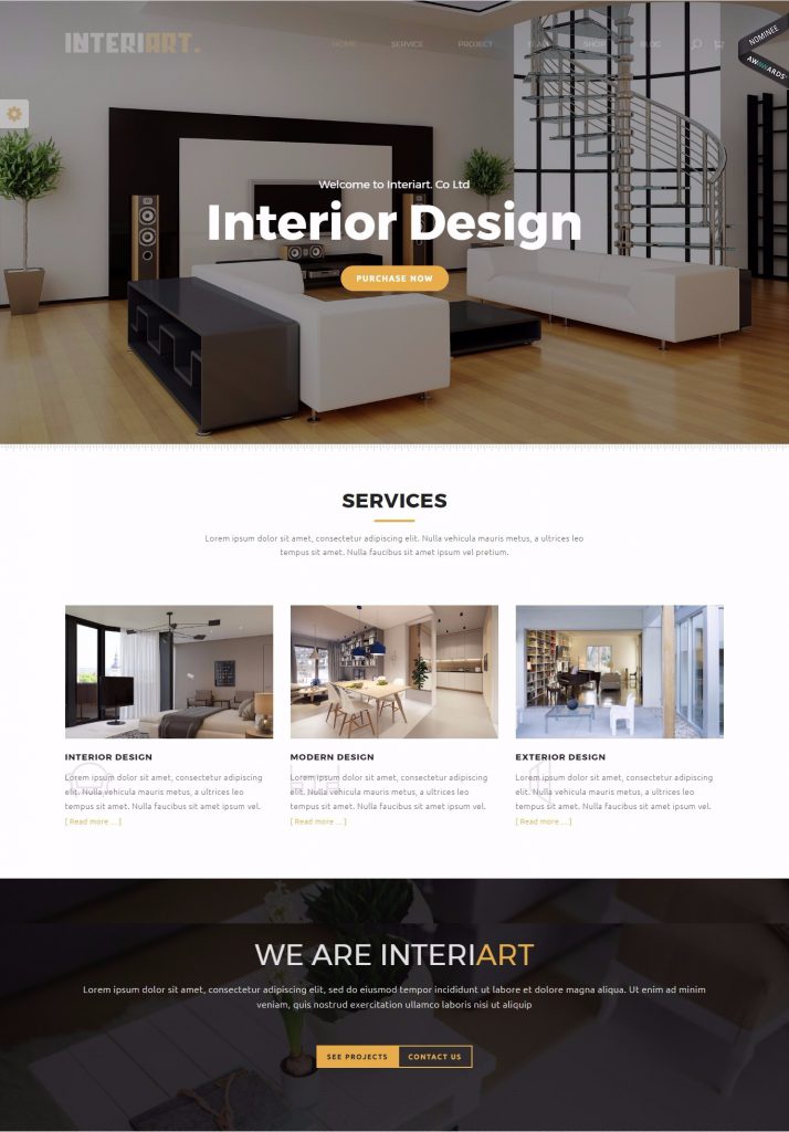 Mẫu website bán hàng nội thất – InteriArt