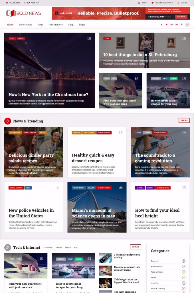 Mẫu website MẪU WEBSITE TIN TỨC – BOLD NEWS 2