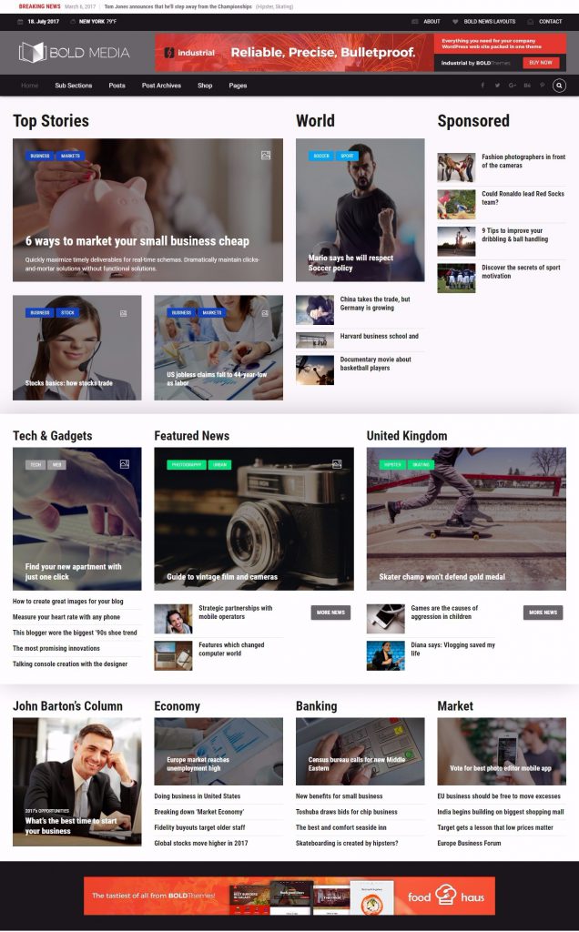 Mẫu website MẪU WEBSITE TIN TỨC – BOLD NEWS