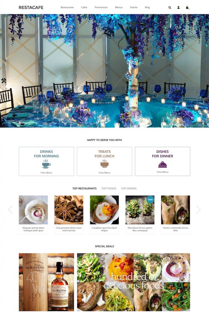 Mẫu website MẪU WEBSITE NHÀ HÀNG – restacafe