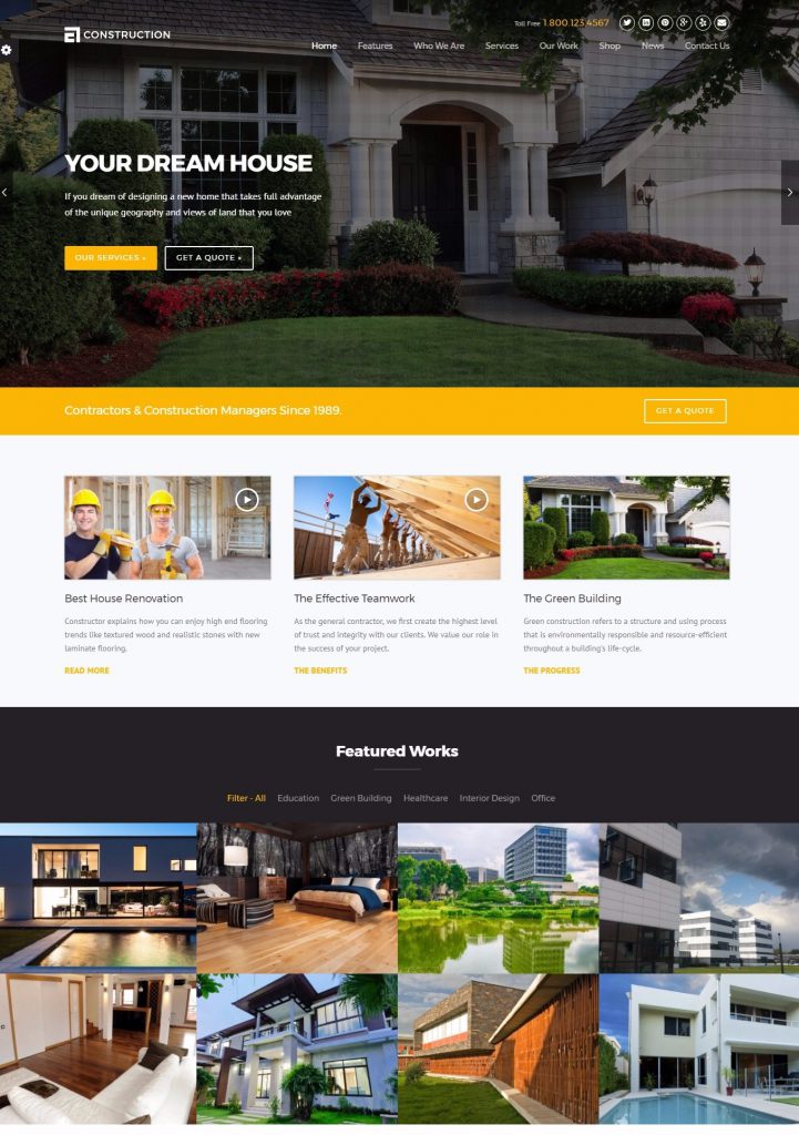 Construction Tool Store Website Template – Construction