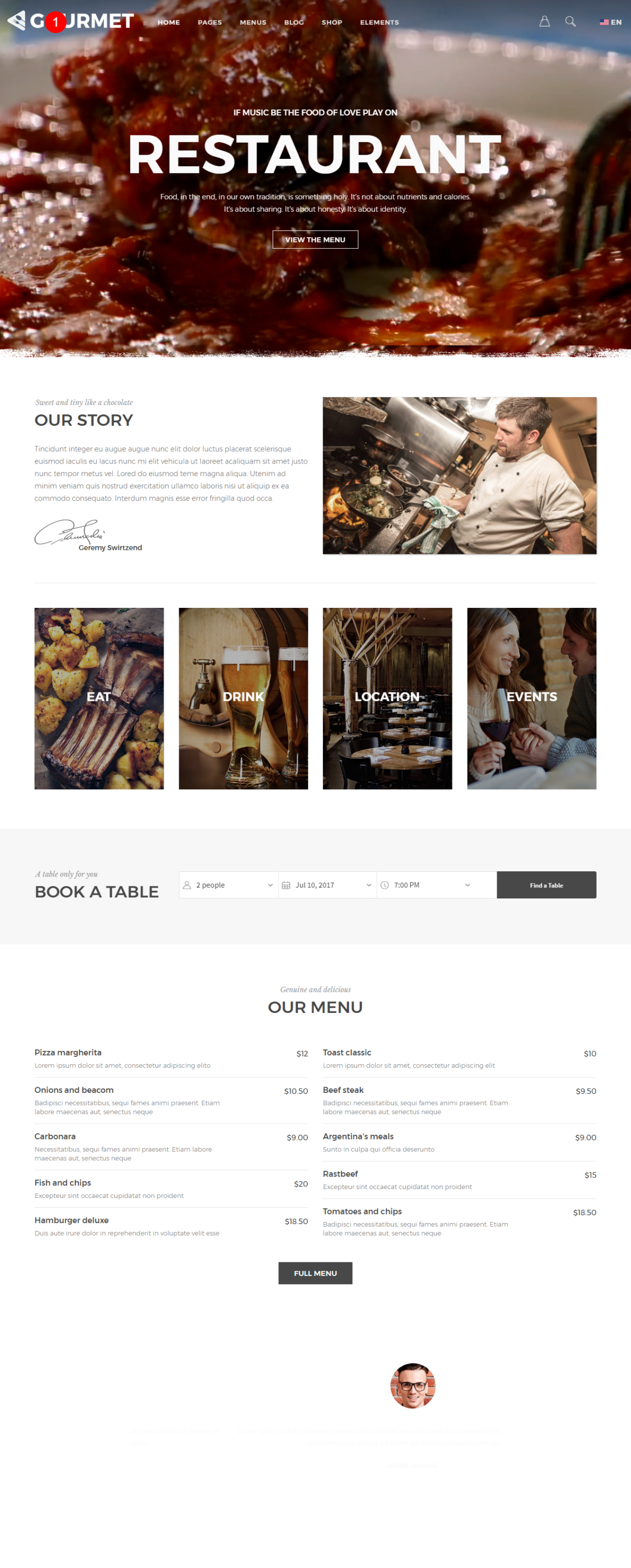 MẪU WEBSITE NHÀ HÀNG – GOURMENT