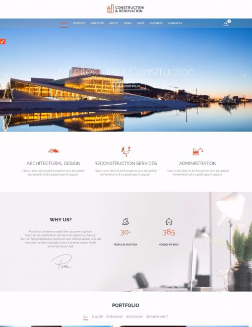 Mẫu Website Xây Dựng - architecture-home