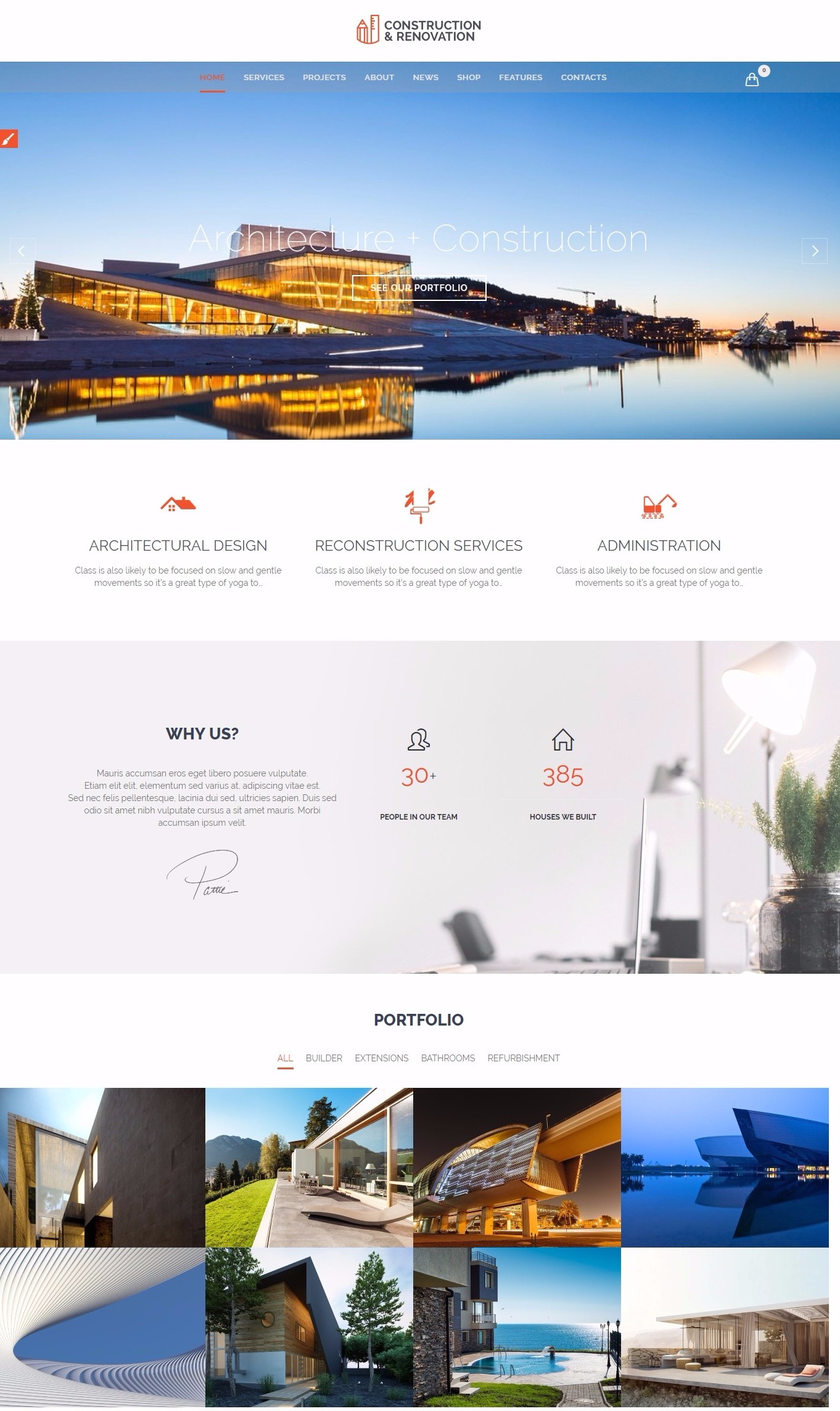 Mẫu Website Xây Dựng - architecture-home