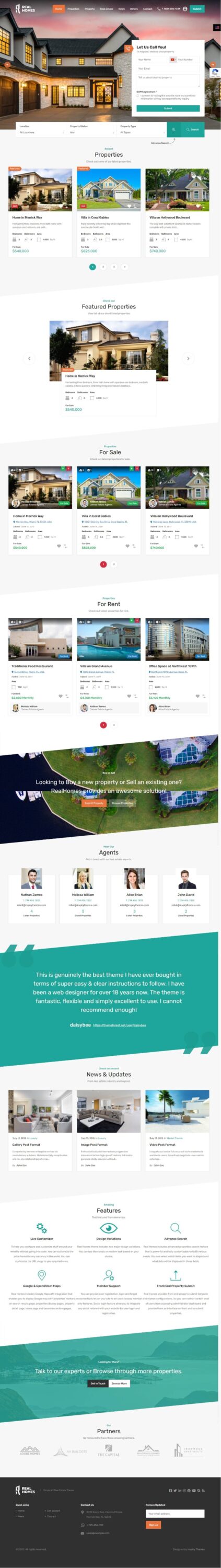 Mẫu website bất động sản – Real Home