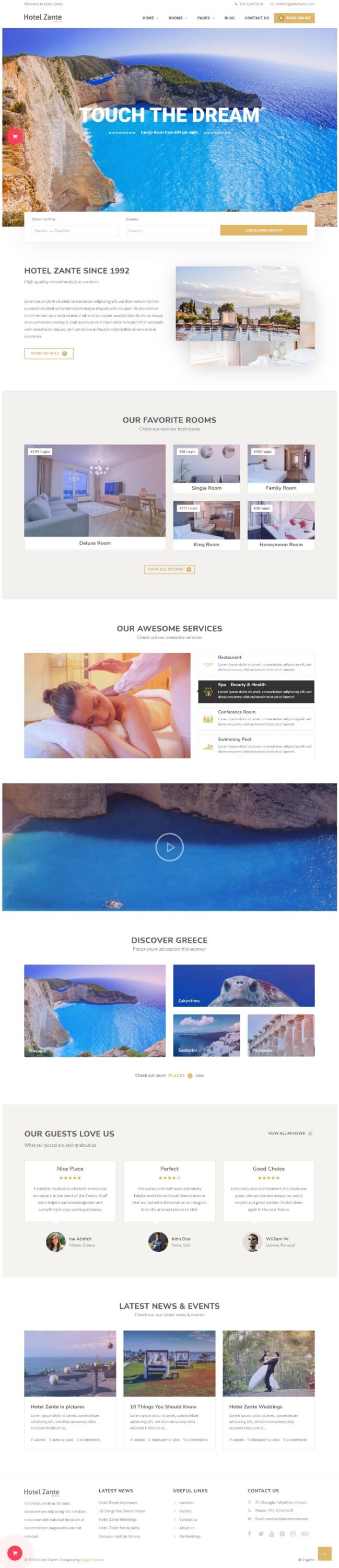 MẪU WEBSITE KHÁCH SẠN – ZANTE HOTEL