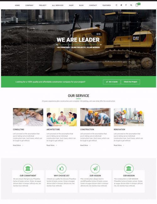 Mẫu Website Xây Dựng - Piko Construction