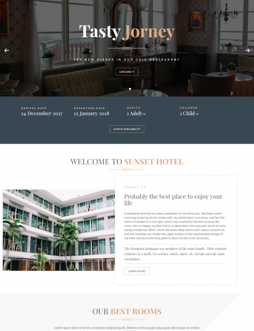 MẪU WEBSITE KHÁCH SẠN - SUNSET HOTEL