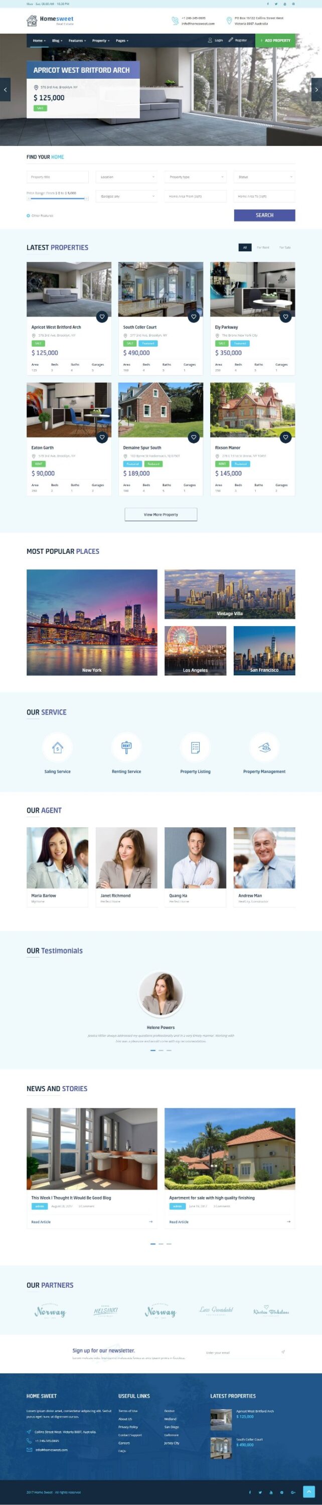MẪU WEBSITE BẤT ĐỘNG SẢN – HOMESWEET