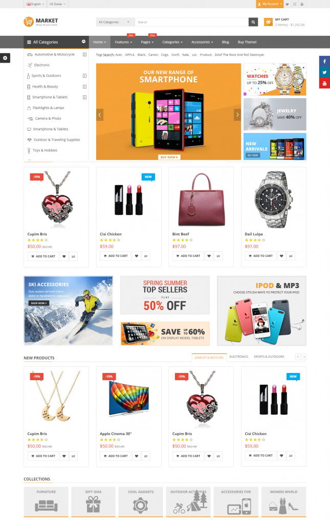Mẫu website MẪU WEBSITE BÁN HÀNG CÔNG NGHỆ – MARKET
