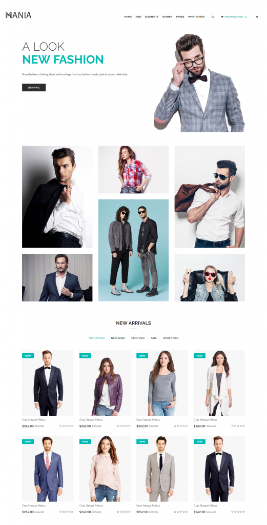 Mẫu Website bán hàng thời trang – Mania
