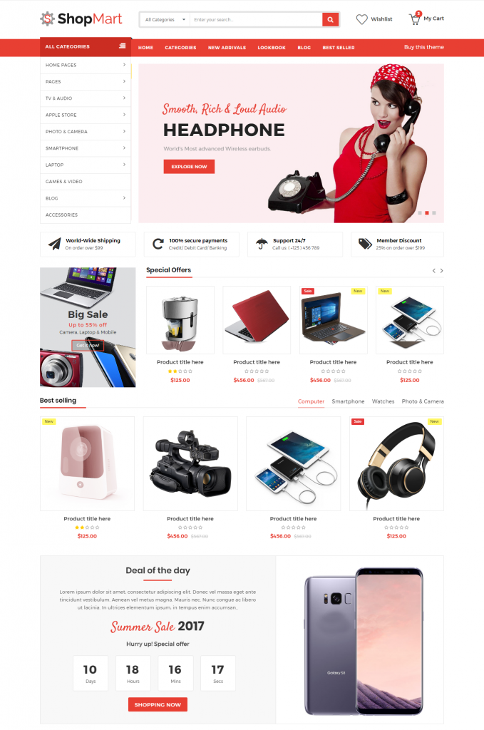 Mẫu website MẪU WEBSITE BÁN HÀNG CÔNG NGHỆ – SHOPMART