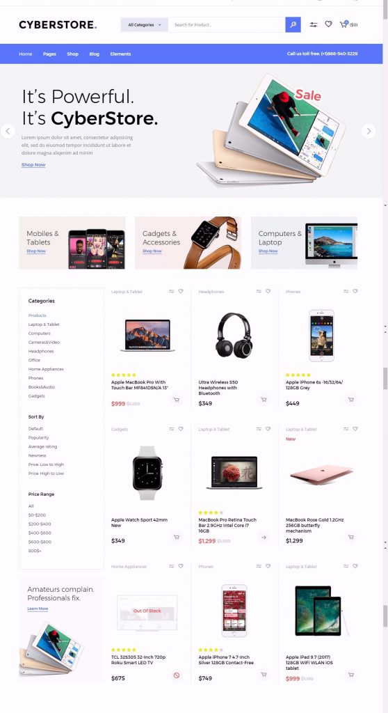 Mẫu website MẪU WEBSITE CYBERSTORE