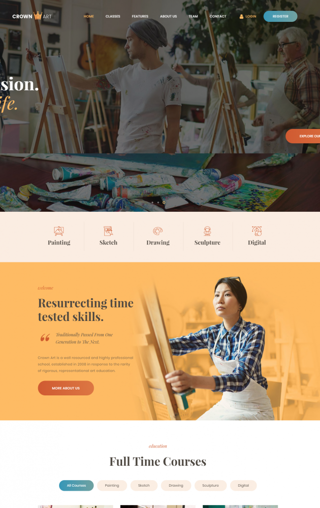 Mẫu website MẪU WEBSITE GIÁO DỤC – Crown Art