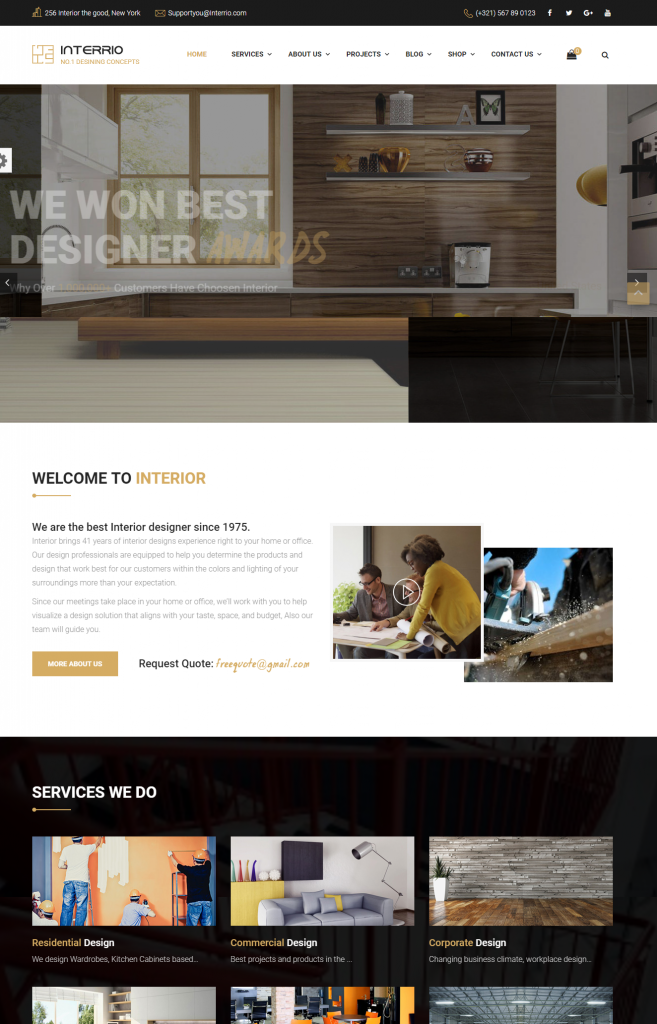 Mẫu website MẪU WEBSITE NỘI THẤT – INTERRIO
