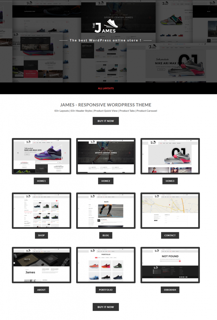 Mẫu WEBSITE THỜI TRANG – JAMES