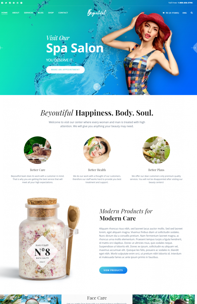 Mẫu website MẪU WEBSITE SPA -BEYOUTIFUL