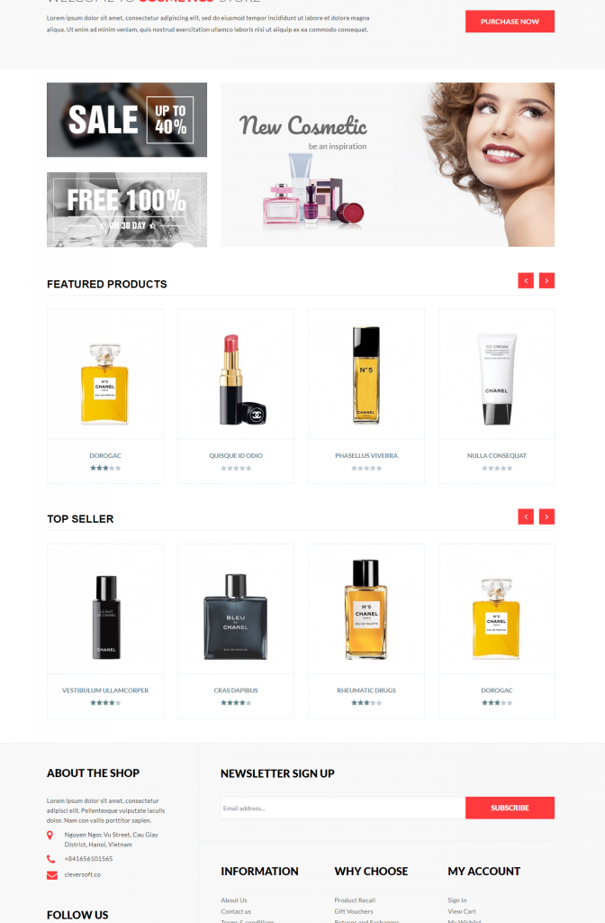 Mẫu website MẪU WEBSITE BÁN HÀNG MỸ PHẨM – COSMETICS