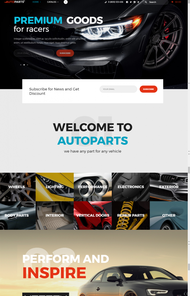 Mẫu website bán hàng phụ tùng ô tô -AUTOPARTS