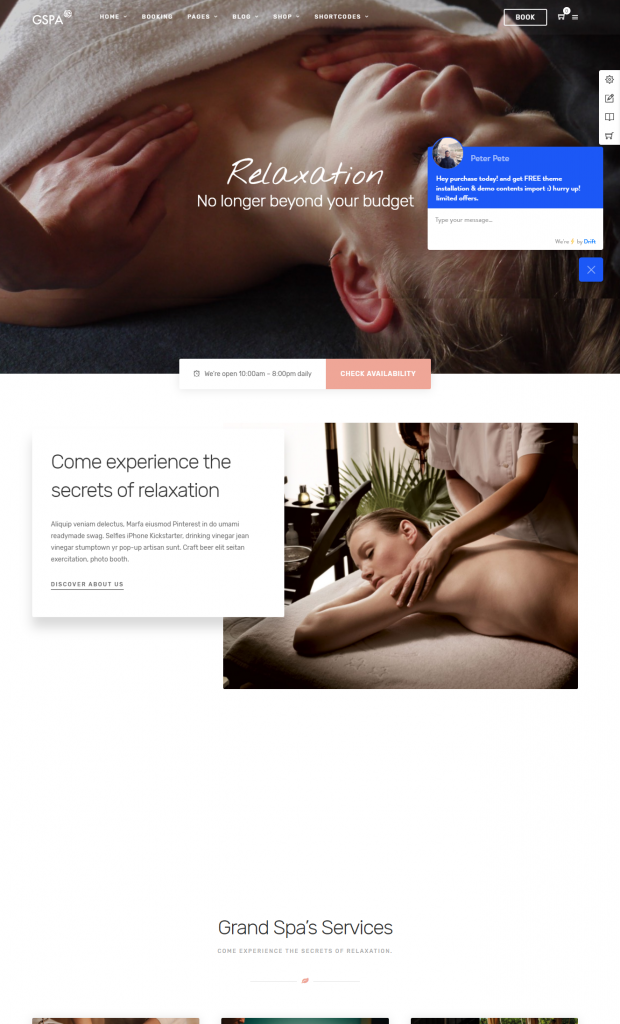 Mẫu website MẪU WEBSITE SPA -Grand Spa