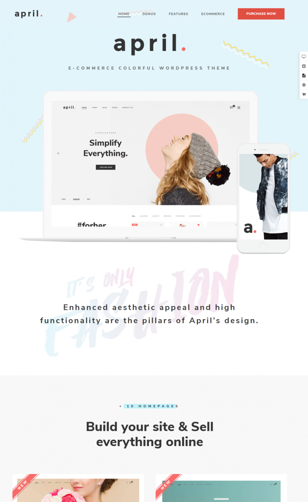 Mẫu WEBSITE THỜI TRANG – APRIL