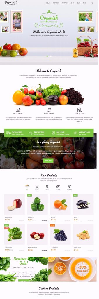 Mẫu Website Organisk Store