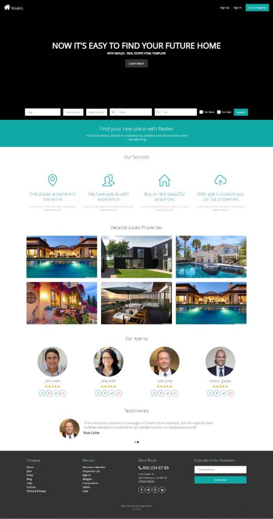 Mẫu website MẪU WEBSITE BẤT ĐỘNG SẢN – REALES