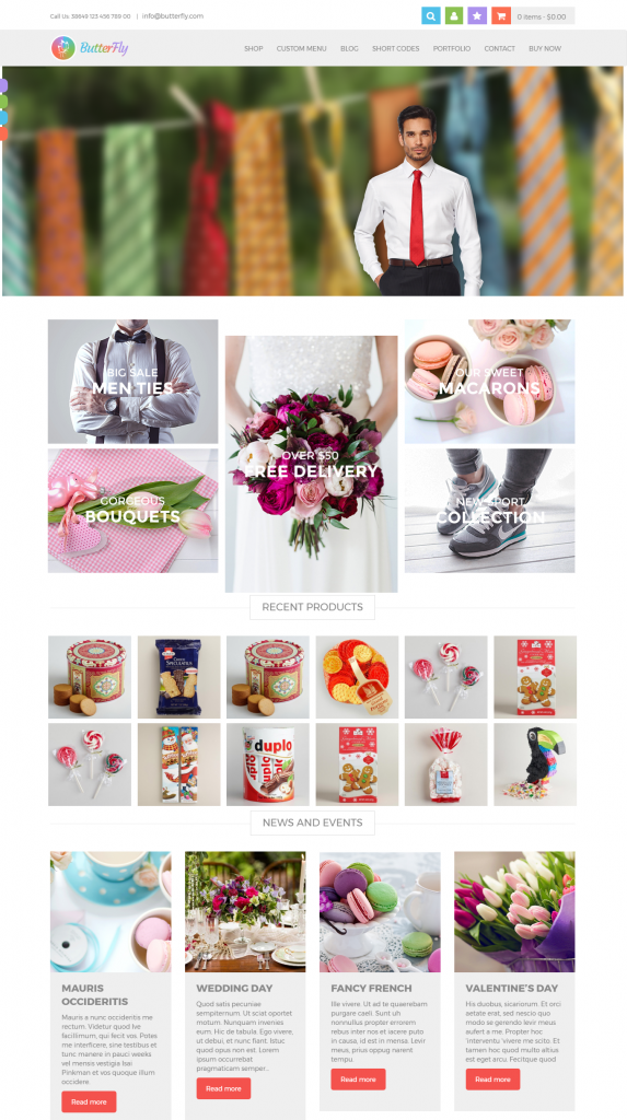 Mẫu website bán hoa Butterfly